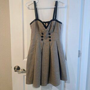 Venus Plaid and Pleather zip up dress